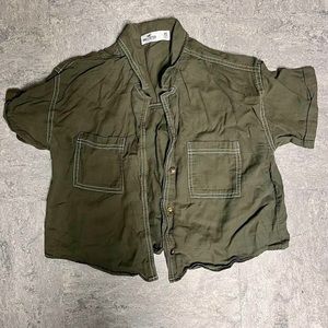 Green cami button up shirt